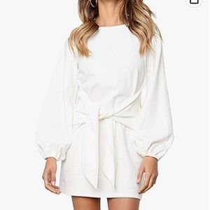 NWT!! White Tie-Waist Dress
